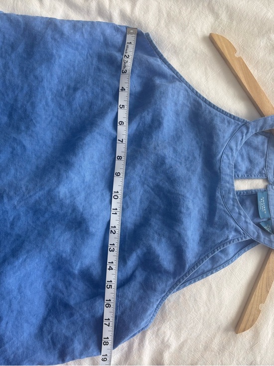 Linen Halter Midi Dress in Cornflower Blue - Picture 5 of 11